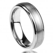 6MM Stainless Steel Mens Womens Rings Brushed Center Classy Comfort Fit Wedding Bands