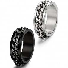 STEEL Stainless Steel Rings for Men Women Black Skull Head Rings,Size 8-14