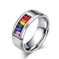 Stainless Steel Rings Mens Womens Wedding Gay Pride LGBT Rings