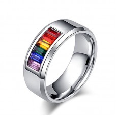 Stainless Steel Rings Mens Womens Wedding Gay Pride LGBT Rings