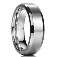 7MM Titanium Ring Stainless Steel Brushed/Matte Comfort Fit Wedding Band For Men