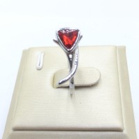 Stainless Steel Red Stone Women Ring - R1050