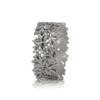 Silver Maple Stainless Steel Ring - R1108