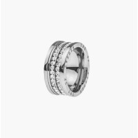 New Design Stainless Steel Inlay With Stone Silver Plated Stainless Steel Ring-R1126