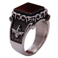 New design Iran style high quality 316l stainless steel ring-R1128