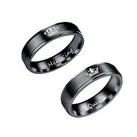 His and Hers Couples Stainless Steel Rings Set Wedding Band Set Anniversary Engagement Promise Ring