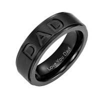 Men’s DAD Ring Stainless Steel Engraved Love You Dad Men Ring 