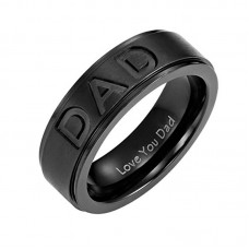 Men’s DAD Ring Stainless Steel Engraved Love You Dad Men Ring 