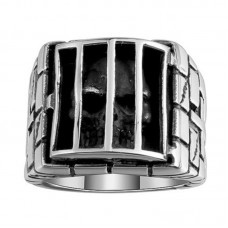  Men's Retro Vintage Skull Cage Stainless Steel Rock Punk Ring