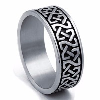 Men's Celtic Knot Stainless Steel Ring Band Jewelry Us Size 8-15