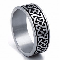 Men's Celtic Knot Stainless Steel Ring Band Jewelry Us Size 8-15