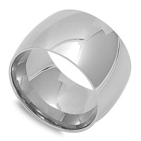 Plain Concave Band Stainless Steel Ring 