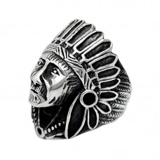  Mens Jewelry Stainless Steel Indian Chief Rings