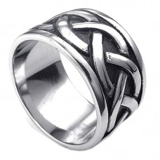  Mens Vintage Celtic Knot Stainless Steel Ring