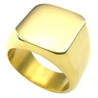 Mens Signet Stainless Steel Ring