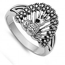 2017 Fashionable oem odm women's turkey thankgiving day peacock feathers ring